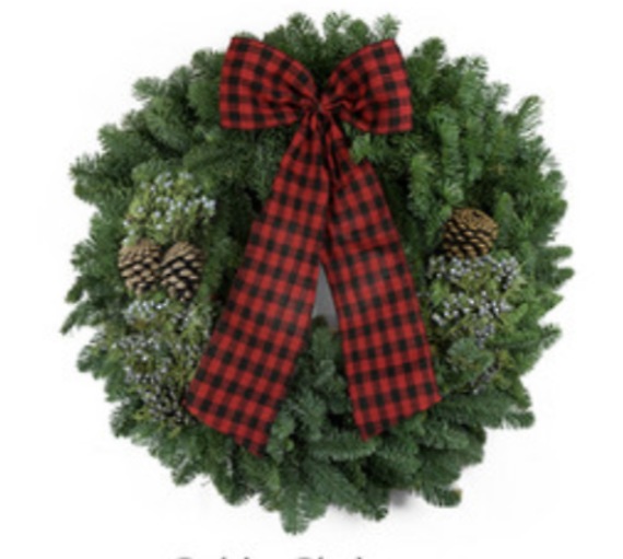 24\" Cabin Christmas Wreath