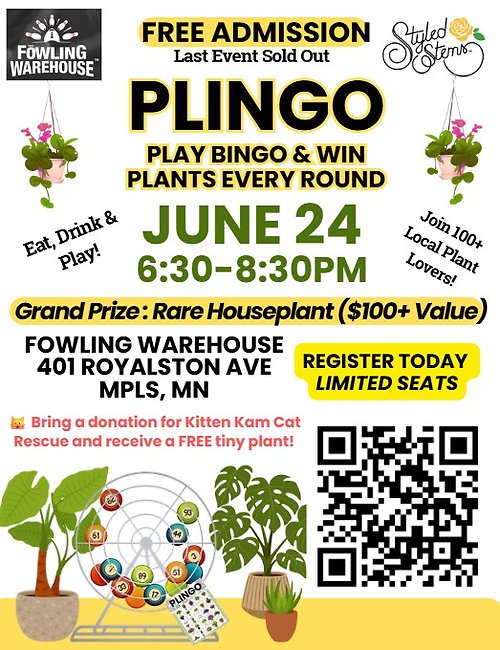 Plant Bingo + Fowling: June 24th 6:30