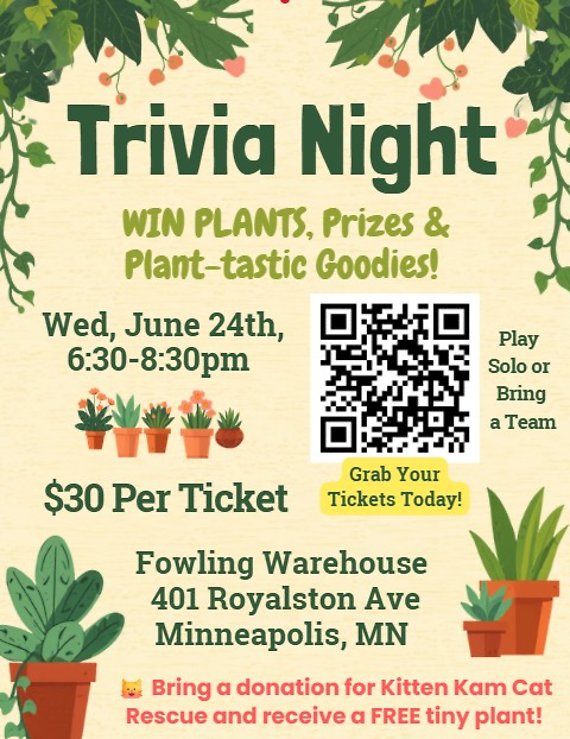 Trivia Night! June 24, 6:30-8:30pm
