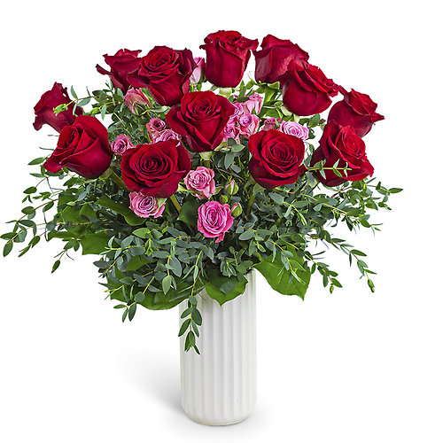 One Dozen Flirty Roses
