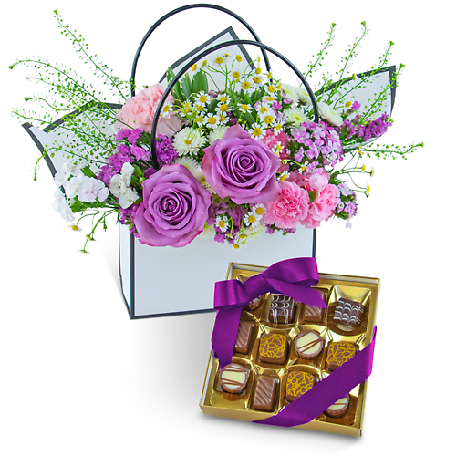 Roses and Chocolate Blooming Tote Ensemble