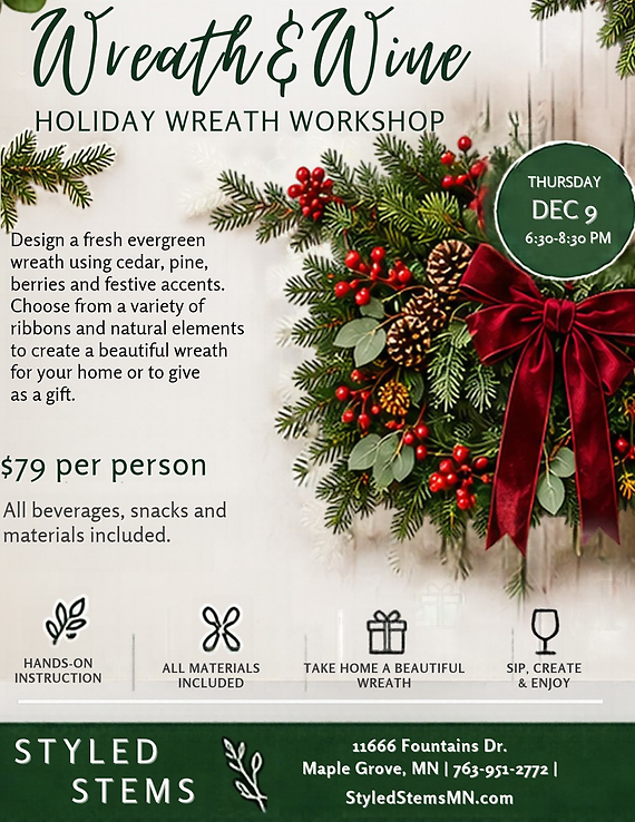 Wreaths and Wine - December 9, 2026
