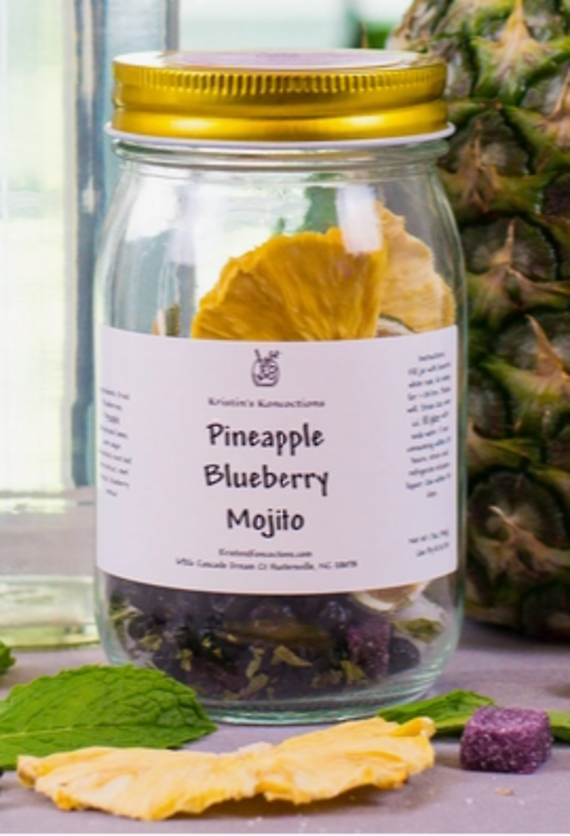 Mason Jar Cocktail Infusion - Pineapple Blueberry Mojito