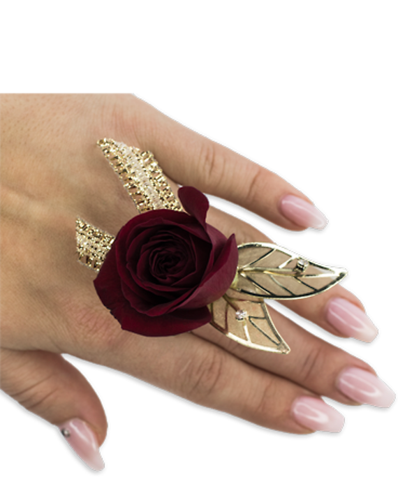 Ruby Metallic Floral Ring