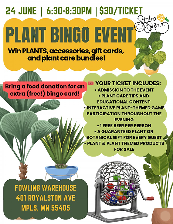 Plant Bingo + Fowling: June 24th 6:30