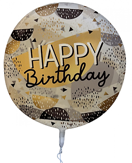 XL Happy Birthday Black, white & Gold