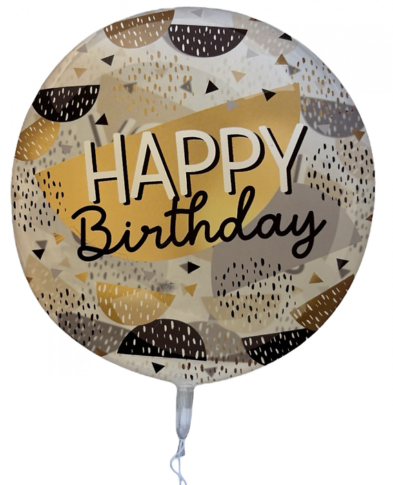 XL Happy Birthday Black, white & Gold