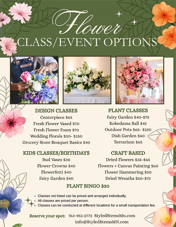 Classes/Events Offered