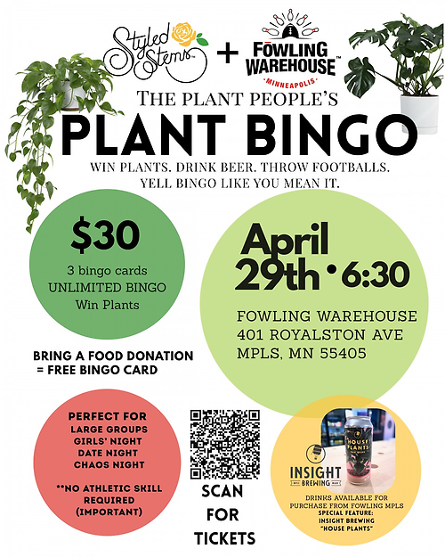 Plant Bingo + Fowling: April 29th 6:30