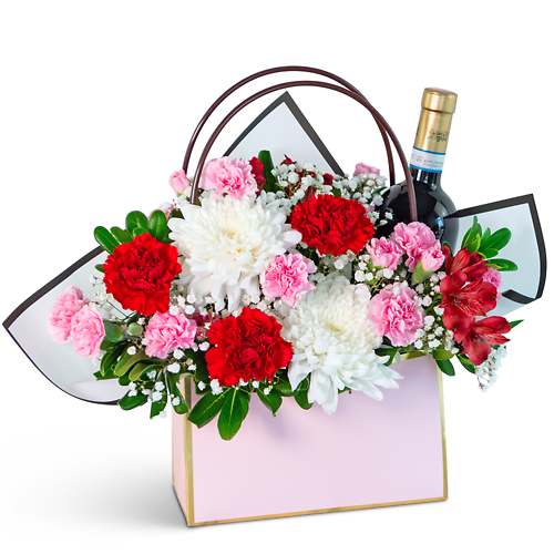 Toast to Romance Tote with Non-Alcoholic Red Wine